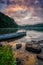 Dramatic skies, mountain lake, appalachian mountains