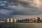 Dramatic skies over Rotterdam river