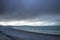 Dramatic sky above Cemlyn Bay, Anglesey in north Wales