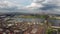 Dramatic sky across the entire Manhattan New York skyline