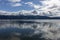 Dramatic sky over Lake Constance and interesting reflection