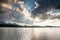 Dramatic sky over Lake Hopfensee
