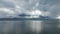 Dramatic sky over Lake Leman in Switzerland - aerial view