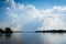 Dramatic sky over Lake Norman at Jetton Park, in Cornelius, North Carolina.