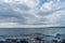 Dramatic sky over the Pacific ocean in the aftermath of the volcanic eruption on the Big Island of Hawaii