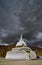 Dramatic sky over shati stupa near leh city