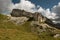 Dramatic sky over Tour d`Ai, Swiss rocky peak