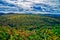 Dramatic sky over Vermont fall foliage