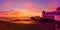 Dramatic Sky and Penarth Pier before Sunrise Panorama