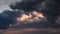 Dramatic sky with stormy clouds moving fast, time lapse.