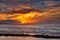Dramatic sky sunset from a beach on Maui.