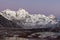 Dramatic snowy peak of mount Cholatse rising.