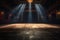 dramatic spotlight on an empty theater stage floor