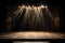 Dramatic Spotlight Illuminates Empty Wooden Stage