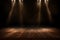 Dramatic Spotlight Illuminates Empty Wooden Stage