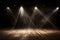 Dramatic Spotlight Illuminates Empty Wooden Stage