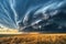 Dramatic storm clouds over the plains