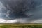 Dramatic stormy sky with supercell thunderstorm