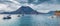 Dramatic summer seascape of Mediterranean sea. Panoramic evening view of Adrasan beach with Moses Mountain on background, Turkey,