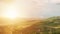 Dramatic sundown over fields around Delphi