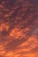Dramatic sunrise, sunset red orange sky with mammatus  clouds background texture
