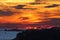 Dramatic sunset in Nags Head, North Carolina