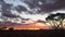 Dramatic sunset over the landscape of central Australia outback