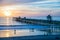 Dramatic sunset at San Clemente Pier, California