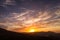 Dramatic sunset sky over Sant\' Antonino in Corsica