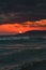 Dramatic sunset sunrise over the italian tirrenean coastline,Tuscany, Marina di Grosseto, Castiglione Della Pescaia, Italy