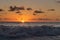 Dramatic sunset view of indian ocean waves