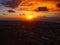 Dramatic sunset viewed from top of mountain in Port-Louis,  Mauritius