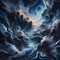 Dramatic surreal landscape with swirling clouds