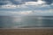 Dramatic tropical cloudy sky and sea background