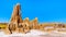 The dramatic and unique natural Hoodoo Sculpture in Cathedral Gorge State Park in the Nevada Desert