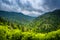 Dramatic view of the Appalachian Mountains from Newfound Gap Road, at Great Smoky Mountains National Park, Tennessee.