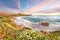 Dramatic  view of  Capo San Marco Lighthouse on Del Sinis peninsula