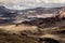 Dramatic view of desolated land of Tongariro National Park resembling Mordor from Lord of The Rings