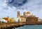 Dramatic view of the Dome of Cadiz and seaside at the evening, Andalusia, Spain