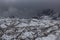 Dramatic view over gloomy Ngozumpa glacier in.