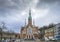 Dramatic view of St. Joseph Church in Podgorze, Krakow