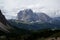 Dramatic view to distinctive mountains in south tyrol