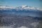 Dramatic views of Mt. Illmani and the mountains of Bolivia`s Cordillera Real range from El Alto, La Paz