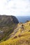 Dramatic Volcano crater near Orongo, Easter Island