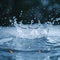 Dramatic water splash captured in high speed action photography