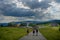 Dramatic weather above Spindler hut, Giant Mountains