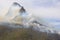 Dramatic wildfire with gale force winds on Lion`s Head Mountain, Cape Town.