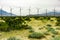 Dramatic Wind Turbine Farm in the Desert of California.