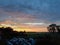 Dramatic yellow and orange sunrise cloud. Natural background with sky