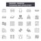 Drapery window line icons, signs, vector set, outline illustration concept